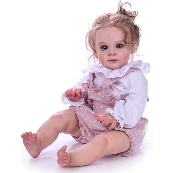 24 inch Reborn Baby Dolls Soft Vinyl Silicone Newborn Girl Reborn Dolls Toddler - Picture 3 of 12